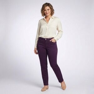Ag Denim Womens Size 16 Purple Stretch Slim-Straight Leg Pants 37x27 Plum 50517